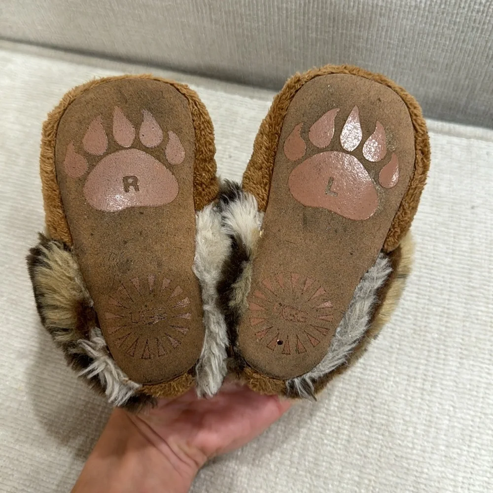 UGG Toddler Brown Bear Plush Booties